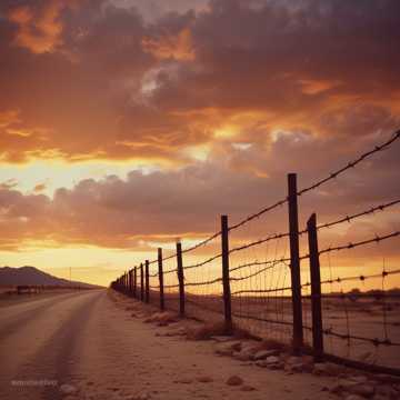 Country road at sunset album-cover illustration